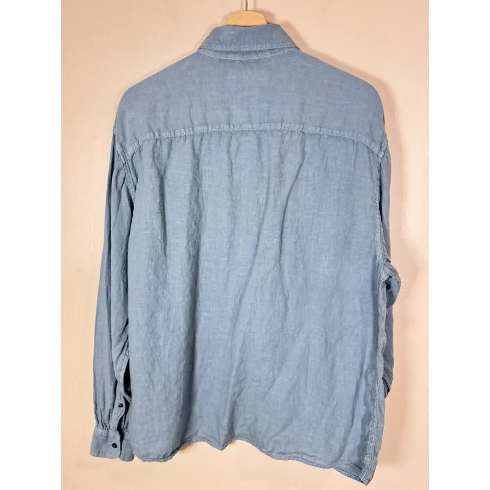 Abercrombie & Fitch 100% Linen Collection Button-up Long Sleeve Shirt Mens L